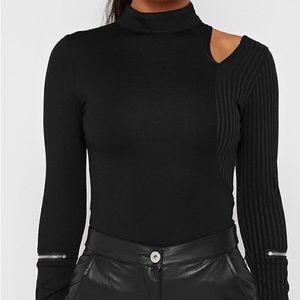 Maniere De Voir black ribbed body suit